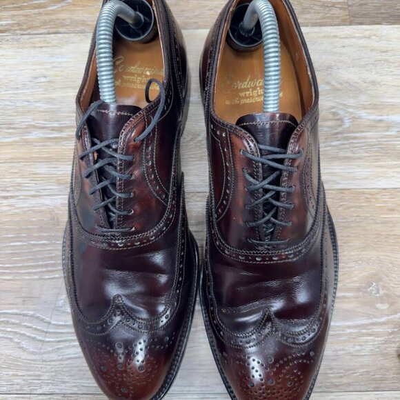 Allen Edmonds Cordovan Wright Burgundy Brown Leather Wingtips Men's Size 9 - Picture 2 of 6